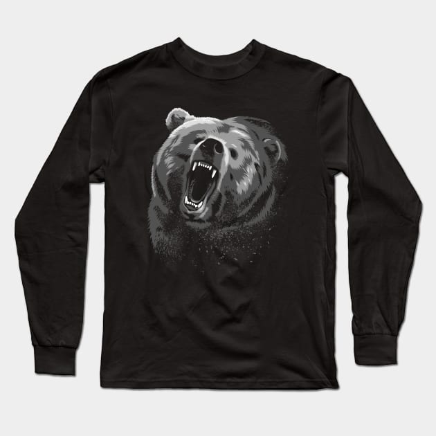 Angry Bear Long Sleeve T-Shirt by albertocubatas